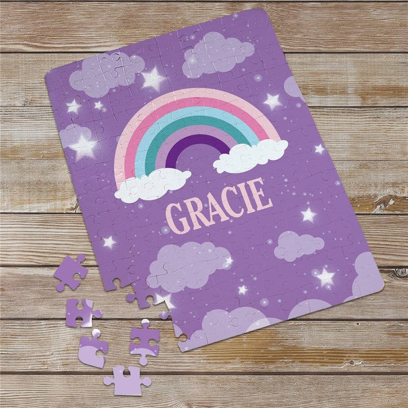 Personalized Rainbow Stars & Clouds Puzzle - LED Gift Works