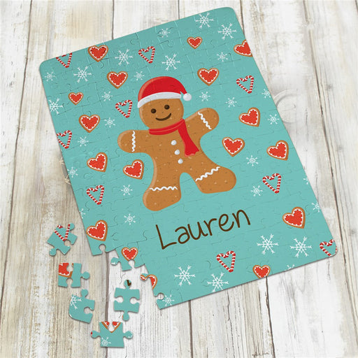 Custom Gingerbread Hearts & Snowflakes Holiday Puzzle - LED Gift Works