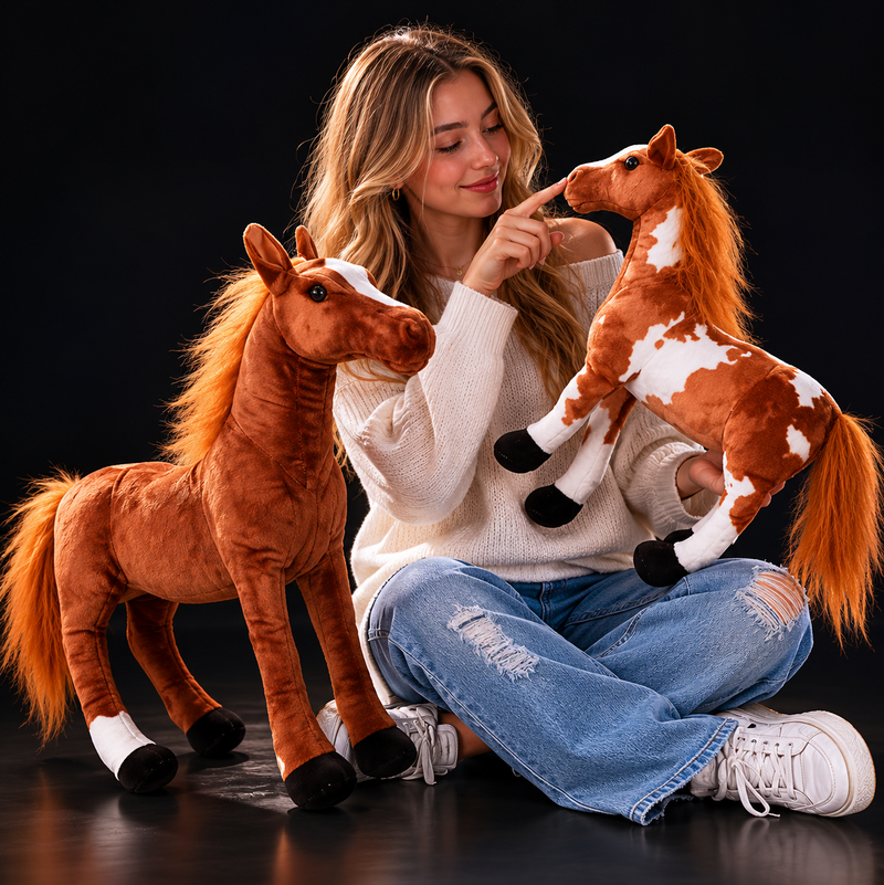 Big Lifelike Horse Stuffed Animal Realistic Plush Toy - LED Gift Works