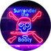 Pirate Skull Surrender The Booty LED Light Sign - Way Up Gifts