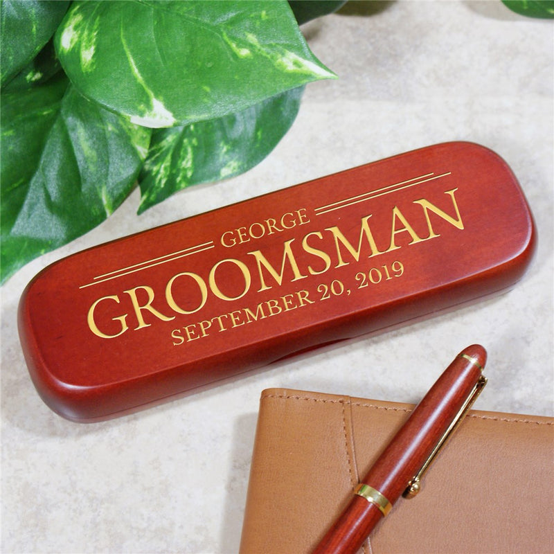 Personalized Pen Gift Set - Engraved Groomsmen Keepsake - LED Gift Works