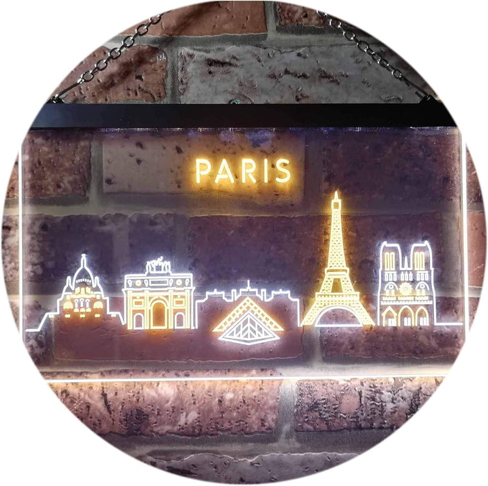 Paris City Skyline LED Light Sign - Way Up Gifts