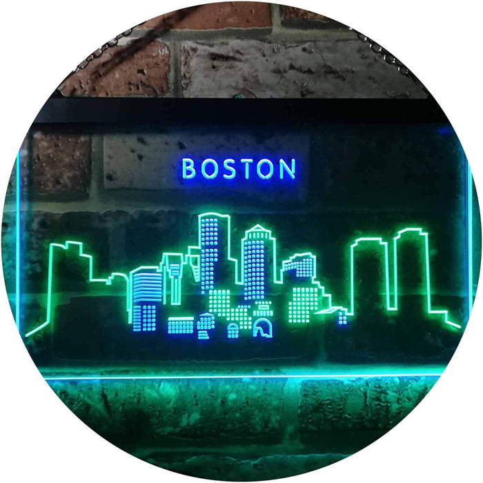 Boston City Skyline LED Light Sign - Way Up Gifts