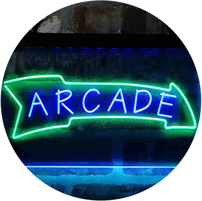 Game Room Arcade Down Arrow LED Light Sign - Way Up Gifts