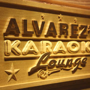 Personalized Karaoke Lounge Custom Wood Sign 3D Engraved Wall Plaque - LED Gift Works