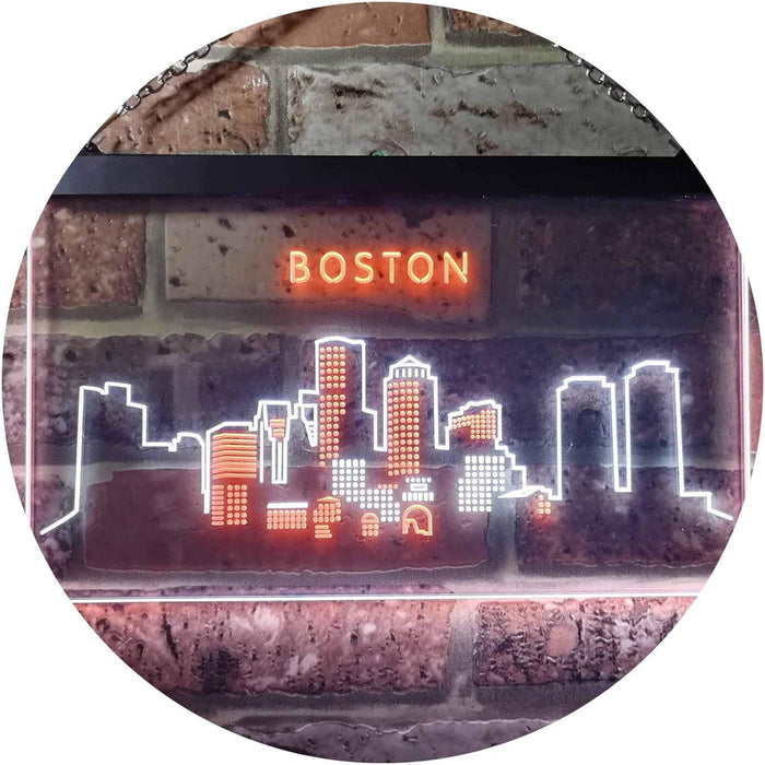 Boston City Skyline LED Light Sign - Way Up Gifts