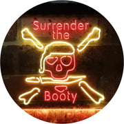 Pirate Skull Surrender The Booty LED Light Sign - LED Gift Works