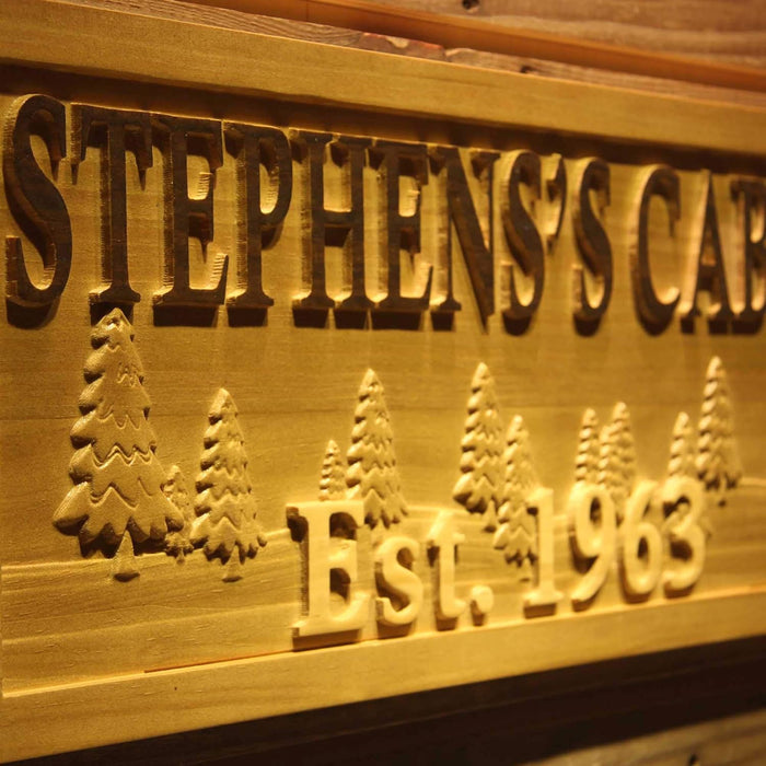 Personalized Cabin Custom Wood Sign 3D Engraved Wall Plaque - Way Up Gifts