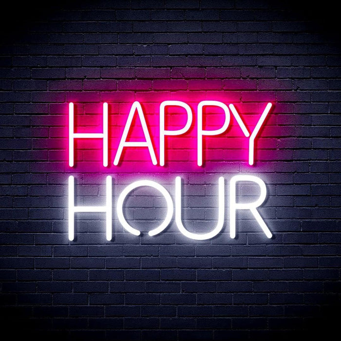 Happy Hour Flex Silicone LED Sign (Neon-Style, LED Technology) - Way Up Gifts