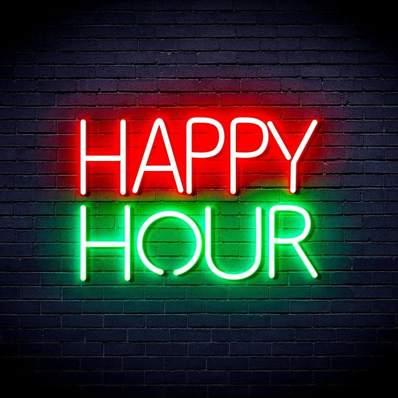 Happy Hour Flex Silicone LED Sign (Neon-Style, LED Technology) - LED Gift Works