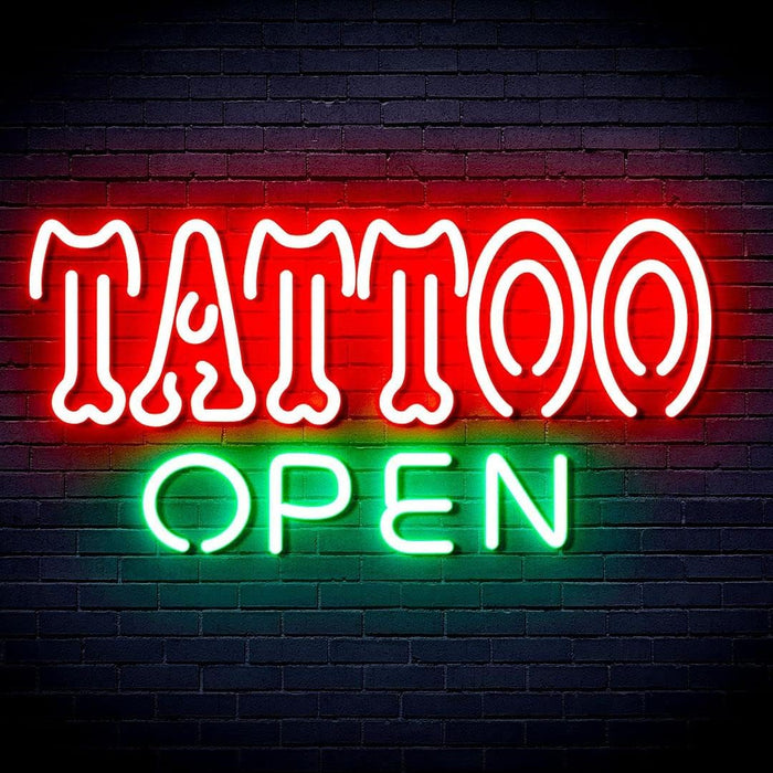 Tattoo Open Flex Silicone LED Sign (Neon-Style, LED Technology) - Way Up Gifts