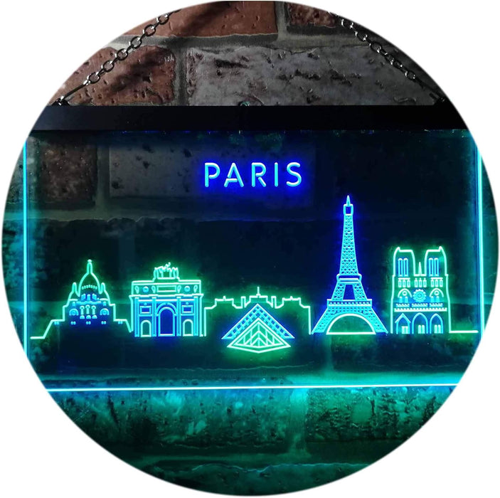 Paris City Skyline LED Light Sign - Way Up Gifts