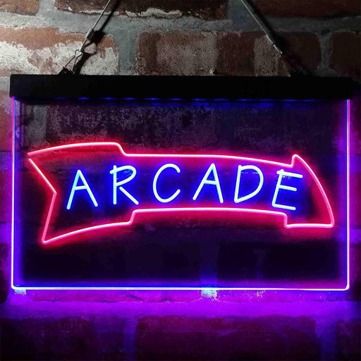 Game Room Arcade Down Arrow LED Light Sign - Way Up Gifts