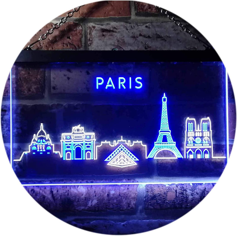 Paris City Skyline LED Light Sign - LED Gift Works