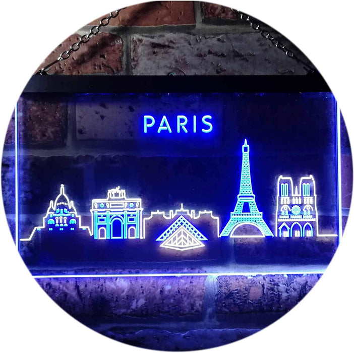 Paris City Skyline LED Light Sign - Way Up Gifts