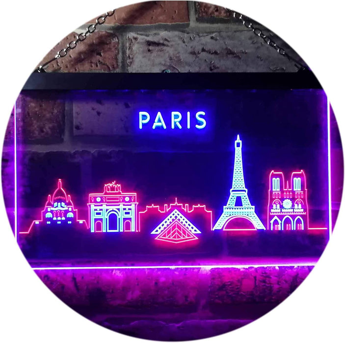 Paris City Skyline LED Light Sign - Way Up Gifts