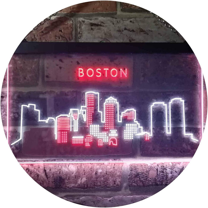 Boston City Skyline LED Light Sign - Way Up Gifts