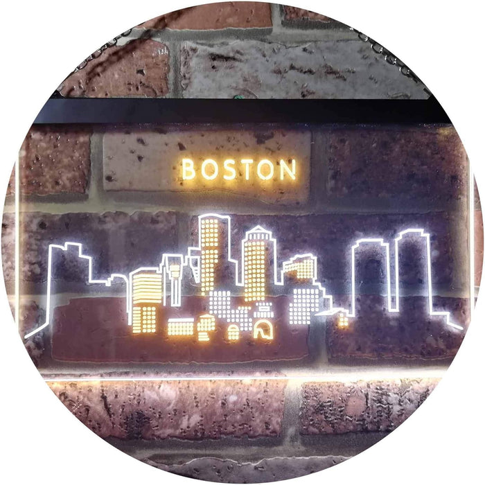 Boston City Skyline LED Light Sign - Way Up Gifts