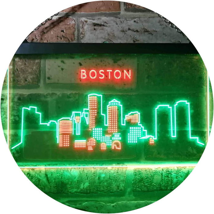 Boston City Skyline LED Light Sign - Way Up Gifts