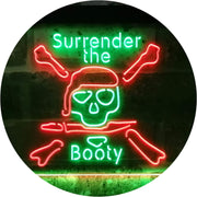 Pirate Skull Surrender The Booty LED Light Sign - LED Gift Works