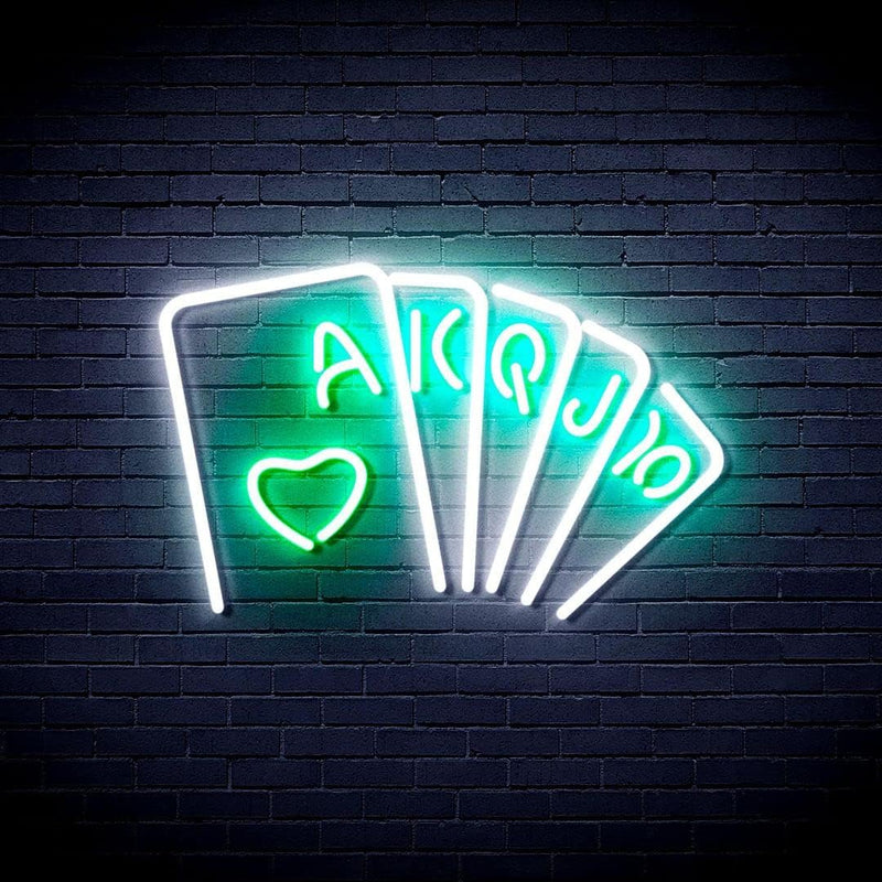 Poker Royal Flush Flex Silicone LED Sign (Neon-Style, LED Technology) - LED Gift Works