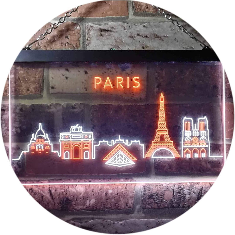 Paris City Skyline LED Light Sign - LED Gift Works