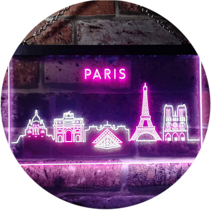 Paris City Skyline LED Light Sign - Way Up Gifts