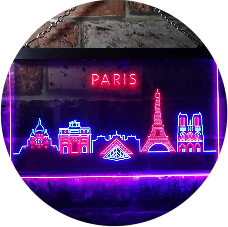 Paris City Skyline LED Light Sign - LED Gift Works