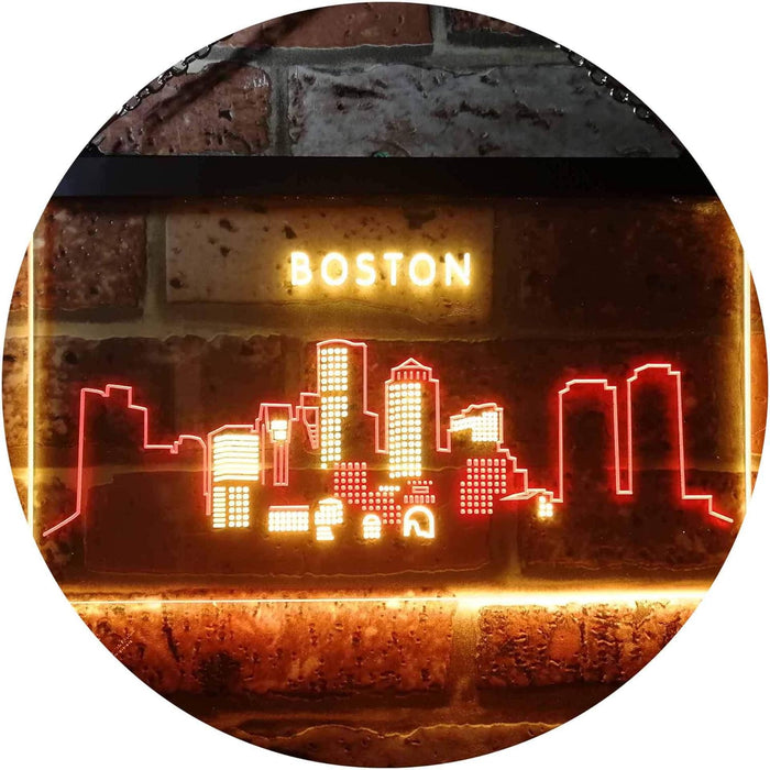 Boston City Skyline LED Light Sign - Way Up Gifts