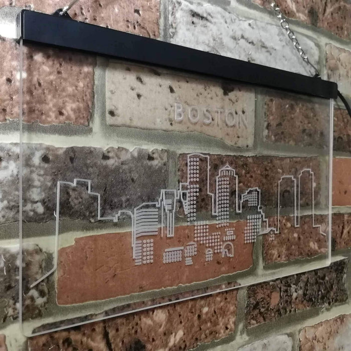 Boston City Skyline LED Light Sign - Way Up Gifts