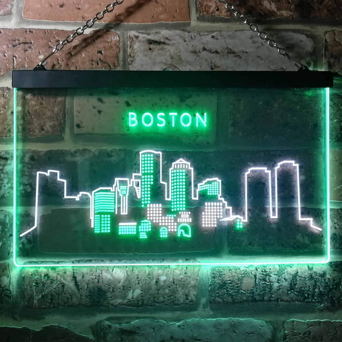 Boston City Skyline LED Light Sign - Way Up Gifts