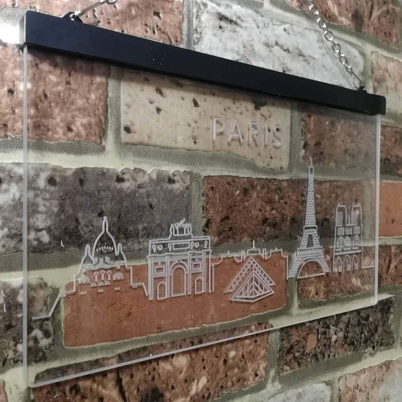 Paris City Skyline LED Light Sign - LED Gift Works