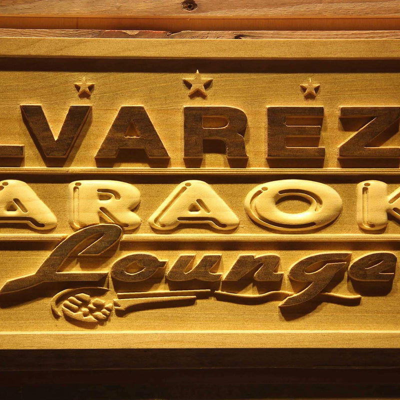 Personalized Karaoke Lounge Custom Wood Sign 3D Engraved Wall Plaque - LED Gift Works