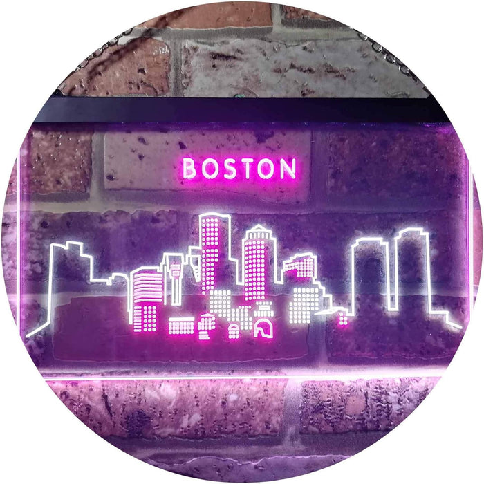 Boston City Skyline LED Light Sign - Way Up Gifts