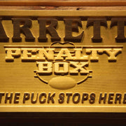 Personalized Hockey Man Cave Penalty Box Custom Wood Sign 3D Engraved Wall Plaque - LED Gift Works