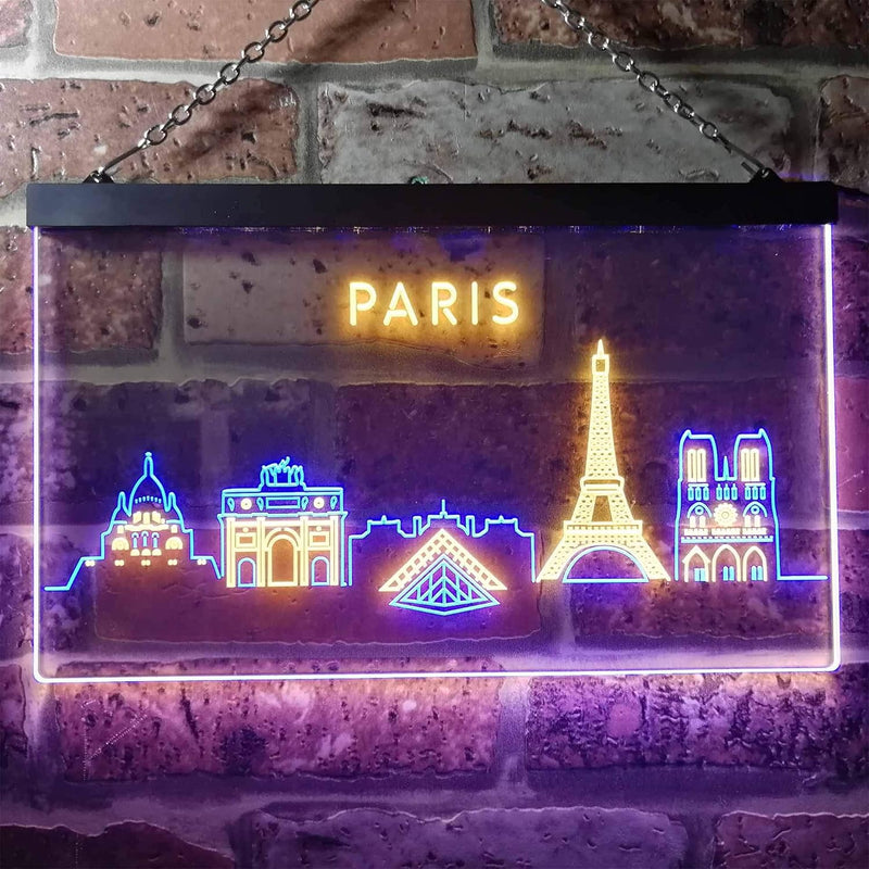 Paris City Skyline LED Light Sign - LED Gift Works