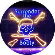 Pirate Skull Surrender The Booty LED Light Sign - LED Gift Works