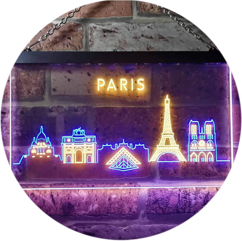 Paris City Skyline LED Light Sign - LED Gift Works