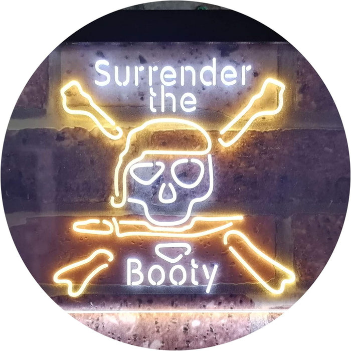 Pirate Skull Surrender The Booty LED Light Sign - Way Up Gifts