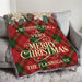 Personalized Diamond Plaid & White Poinsettias Afghan Throw - Festive Winter Blanket - Way Up Gifts