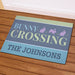 Bunny Crossing Personalized Doormat - Custom Holiday Welcome Mat - Way Up Gifts