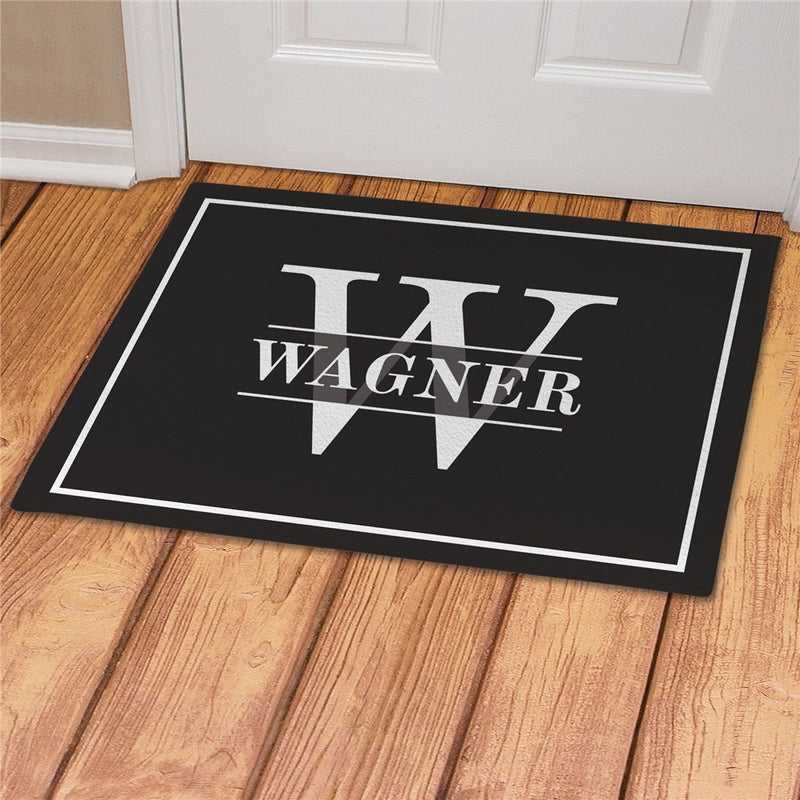 Family Name and Initial Personalized Doormat - Custom Monogram Welcome Mat - LED Gift Works