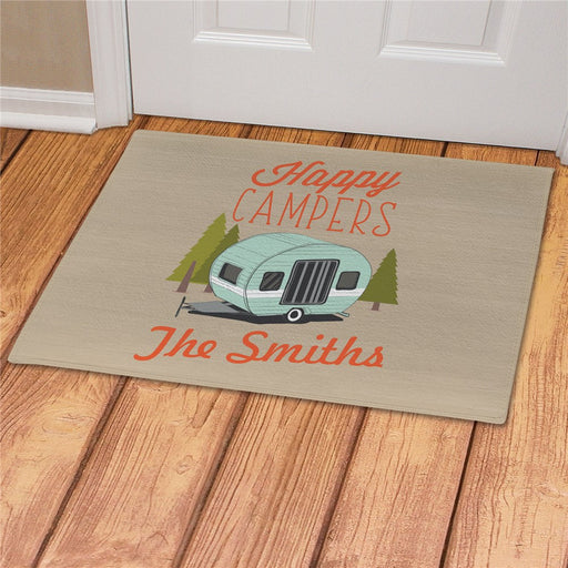Happy Camper Personalized Doormat - Custom Outdoor Welcome Mat - Way Up Gifts