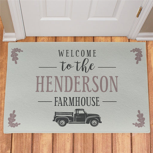 Farmhouse Personalized Doormat - Rustic Welcome Mat with Family Name - Way Up Gifts