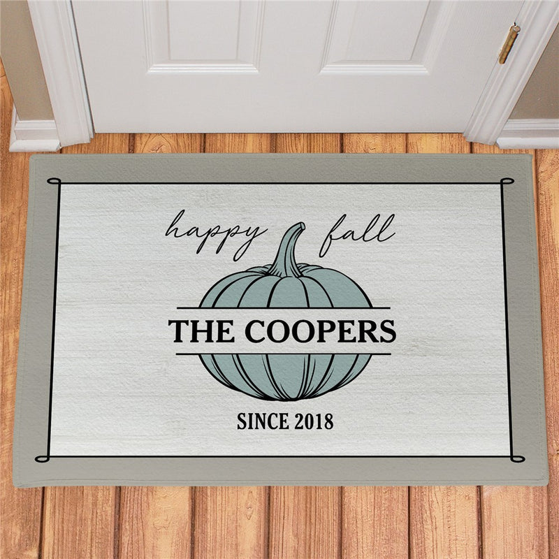 Happy Fall Personalized Doormat - Custom Seasonal Entry Mat - LED Gift Works