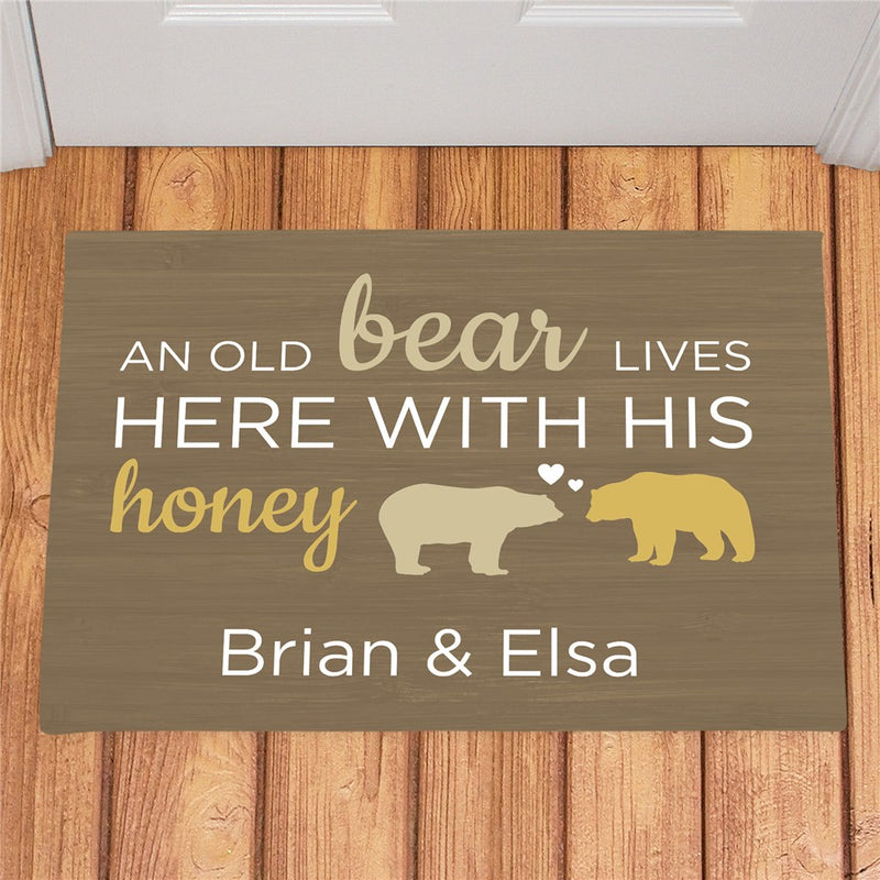 Bear and His Honey Personalized Doormat - Custom Romantic Entry Mat - LED Gift Works