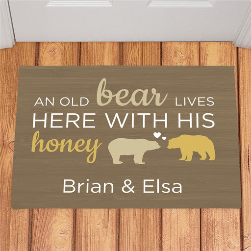 Bear and His Honey Personalized Doormat - Custom Romantic Entry Mat - Way Up Gifts