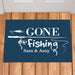 Gone Fishing Personalized Doormat - Custom Outdoor Welcome Mat - Way Up Gifts