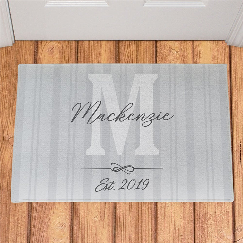 Family Initial Personalized Doormat - Custom Monogram Entry Mat - LED Gift Works