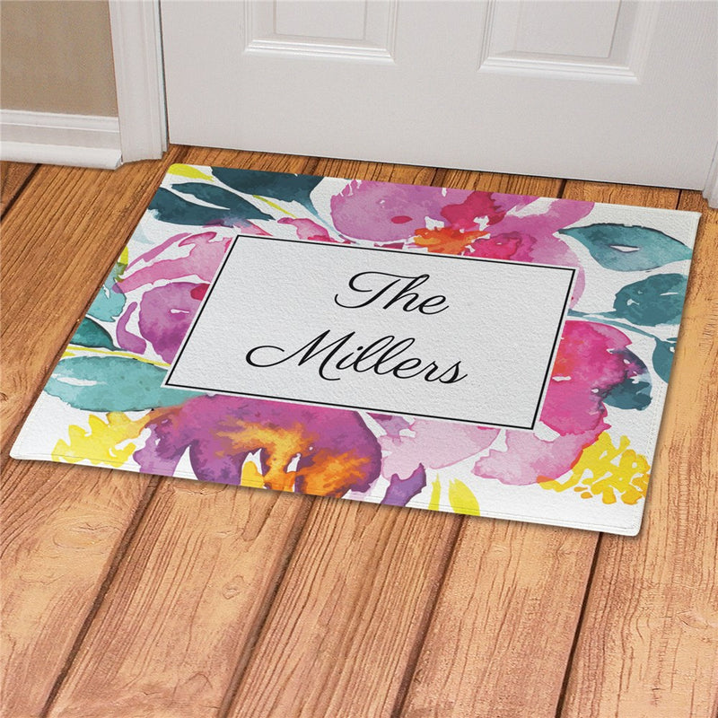 Watercolor Porch Personalized Doormat - Custom 18 x 24 Welcome Mat - LED Gift Works